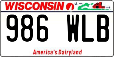 WI license plate 986WLB