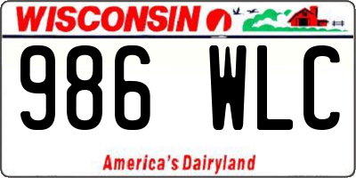 WI license plate 986WLC