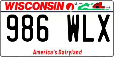 WI license plate 986WLX