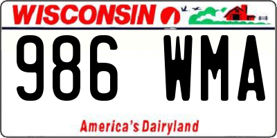 WI license plate 986WMA