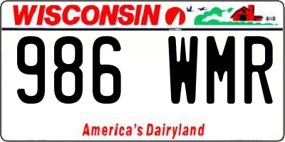 WI license plate 986WMR