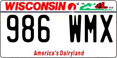 WI license plate 986WMX