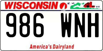 WI license plate 986WNH