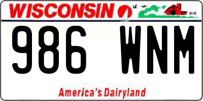 WI license plate 986WNM