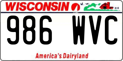WI license plate 986WVC