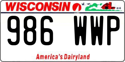 WI license plate 986WWP