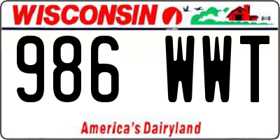 WI license plate 986WWT