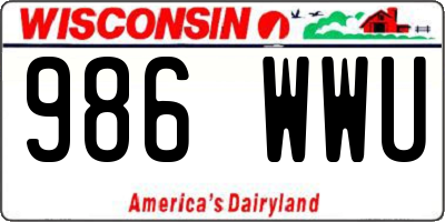 WI license plate 986WWU