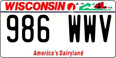 WI license plate 986WWV