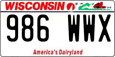 WI license plate 986WWX
