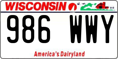 WI license plate 986WWY