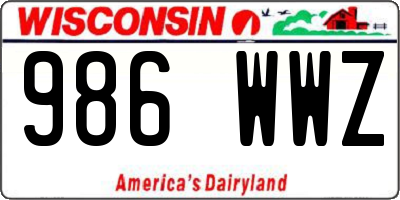 WI license plate 986WWZ