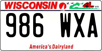 WI license plate 986WXA