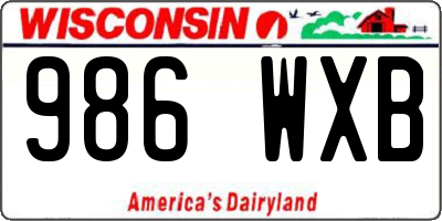 WI license plate 986WXB