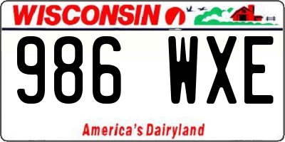 WI license plate 986WXE