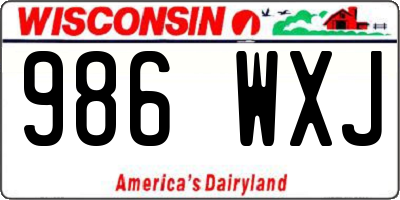 WI license plate 986WXJ