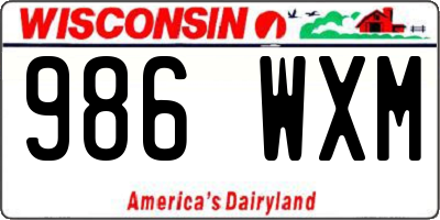 WI license plate 986WXM