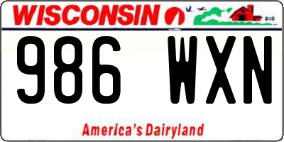 WI license plate 986WXN