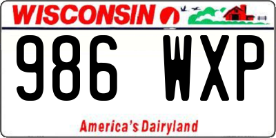 WI license plate 986WXP