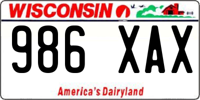 WI license plate 986XAX