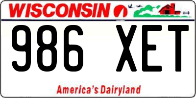 WI license plate 986XET