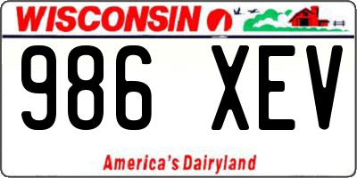 WI license plate 986XEV
