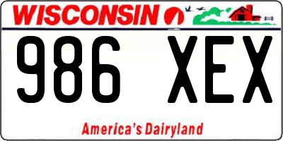 WI license plate 986XEX