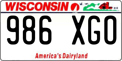 WI license plate 986XGO