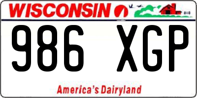 WI license plate 986XGP