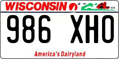 WI license plate 986XHO