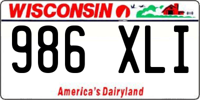 WI license plate 986XLI
