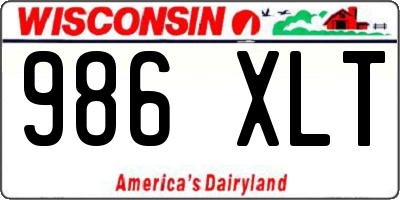 WI license plate 986XLT