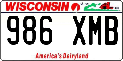 WI license plate 986XMB
