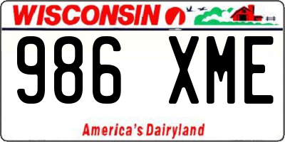 WI license plate 986XME