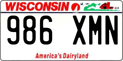 WI license plate 986XMN