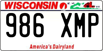 WI license plate 986XMP