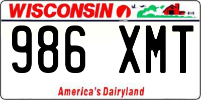 WI license plate 986XMT