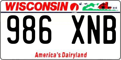 WI license plate 986XNB