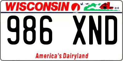 WI license plate 986XND
