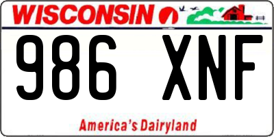 WI license plate 986XNF