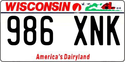 WI license plate 986XNK