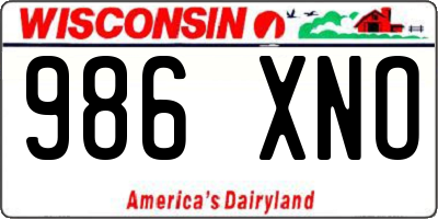 WI license plate 986XNO