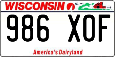 WI license plate 986XOF