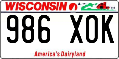 WI license plate 986XOK