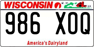 WI license plate 986XOQ