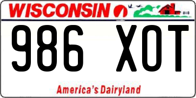 WI license plate 986XOT