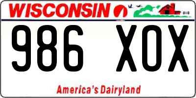 WI license plate 986XOX