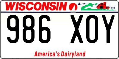 WI license plate 986XOY