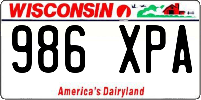 WI license plate 986XPA