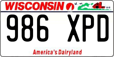 WI license plate 986XPD
